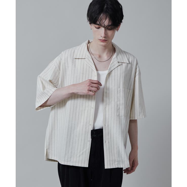 リネンレーヨンオープンカラーシャツ(S) | WEGO【MEN】 | 詳細画像1 