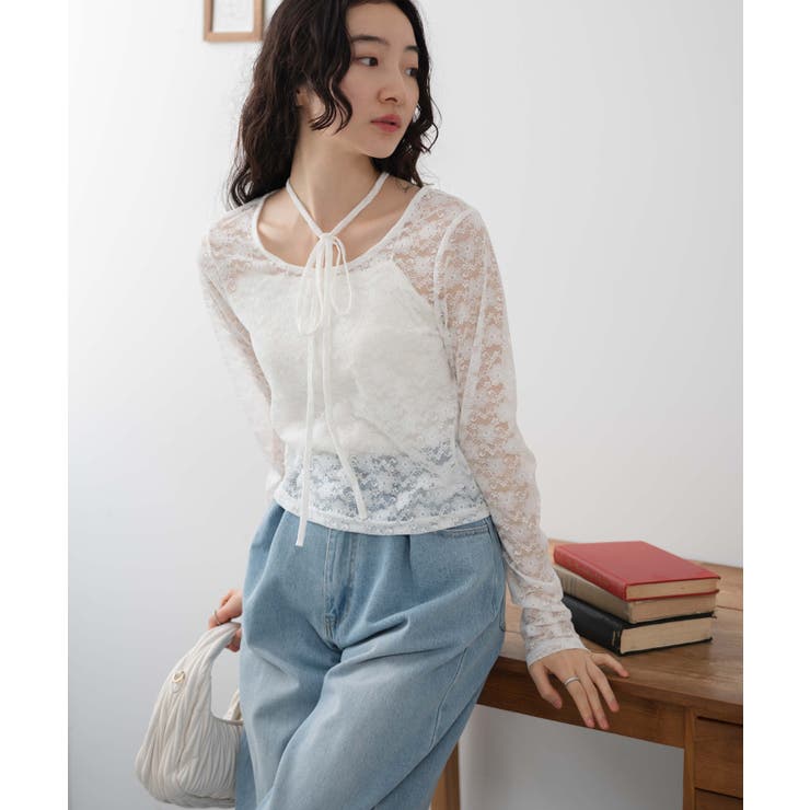 チョーカーリボン付きレースロンT | WEGO【WOMEN】 | 詳細画像4 