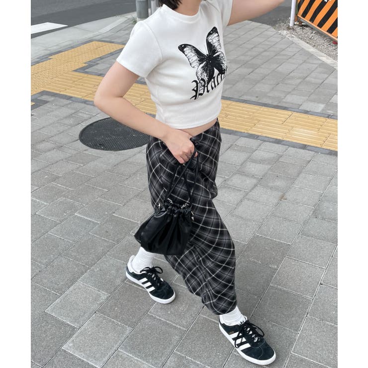 バタフライプリントリブT[品番：WG010090769]｜WEGO【WOMEN