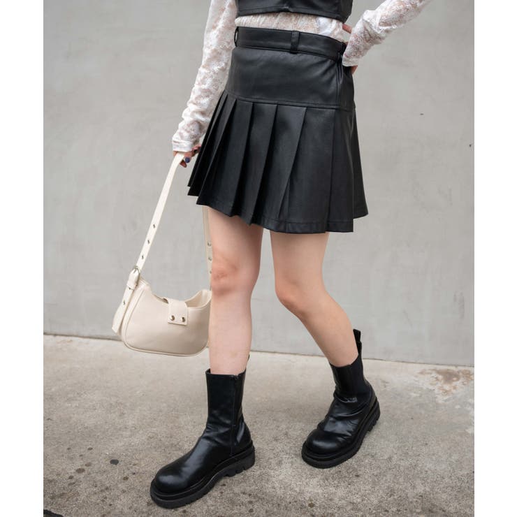 ヴィンテージライクFレザープリーツスカパン[品番：WG010090790]｜WEGO