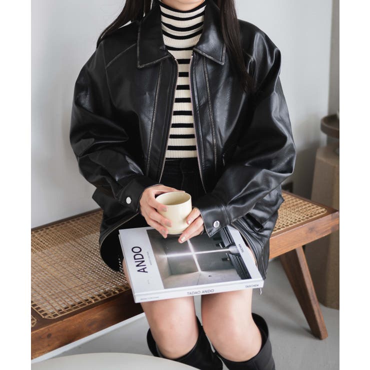 エイジドFレザーブルゾン[品番：WG010090792]｜WEGO【WOMEN