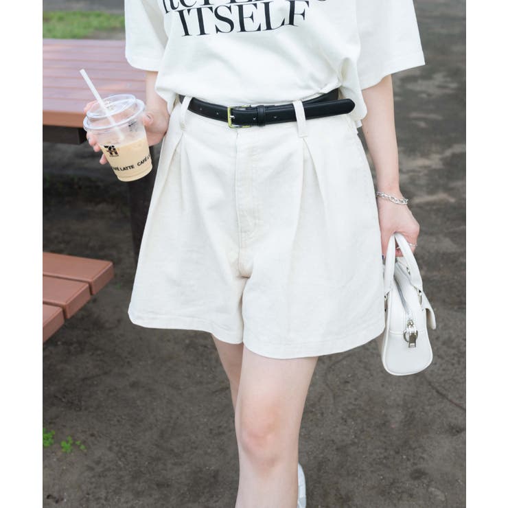 ベルト付デニムタックショートパンツ[品番：WG010090830]｜WEGO【WOMEN
