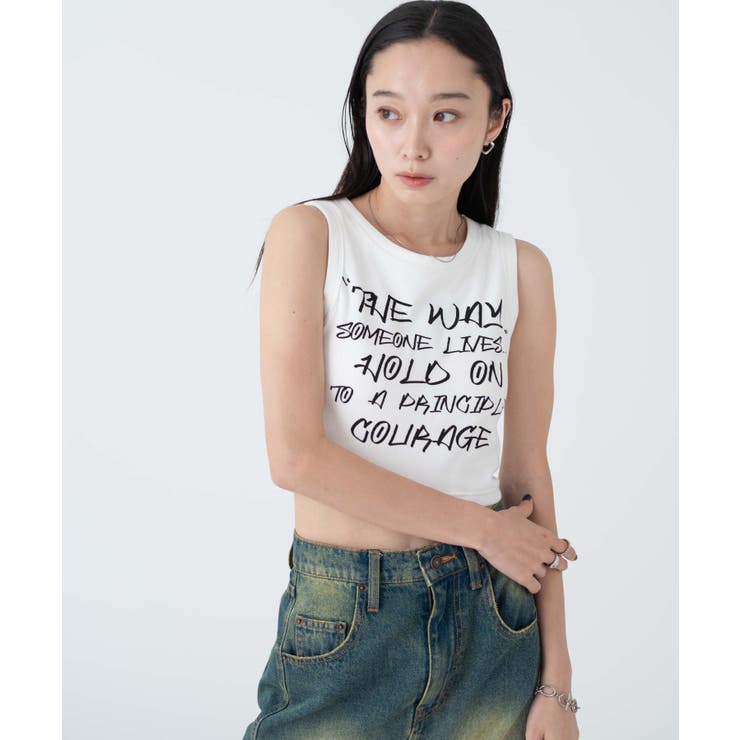 ハンドライティングプリントカップインタンク | WEGO【WOMEN】 | 詳細画像1 