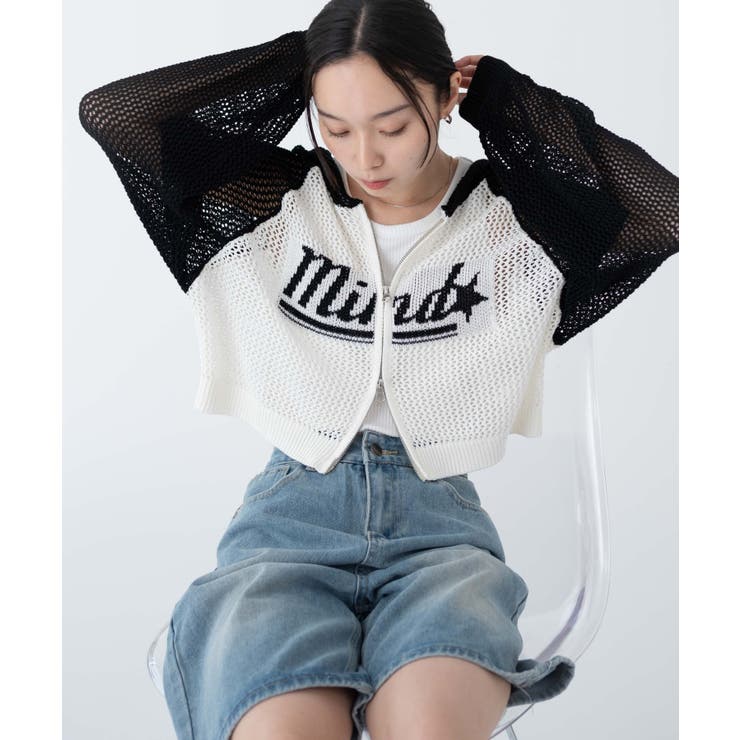 メッシュラグランニットパーカー [品番：WG010090892]｜WEGO【WOMEN】（ウィゴー）のレディースファッション通販｜SHOPLIST（ショップリスト）