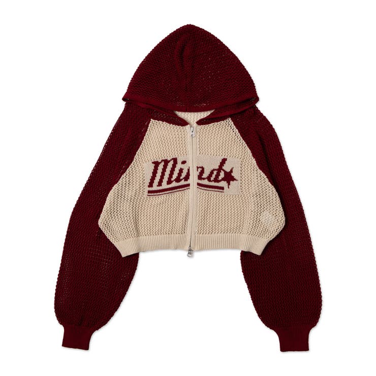 Spielio】Vintage like mesh knit hoodie/ヴィンテージライク