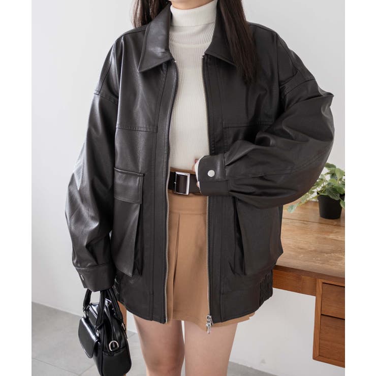 ヴィンテージライクFレザー ブルゾン[品番：WG010090902]｜WEGO【WOMEN】（ウィゴー）のレディースファッション通販｜SHOPLIST（ショップリスト）