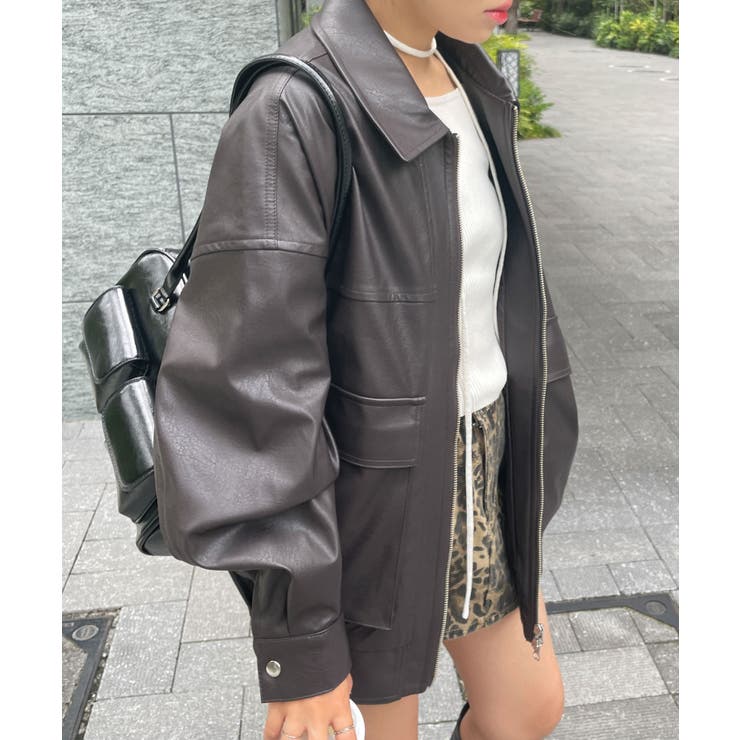 ヴィンテージライクFレザーブルゾン[品番：WG010090902]｜WEGO