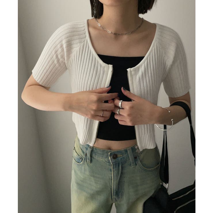 ダブルジップオフショルニットトップス | WEGO【WOMEN】 | 詳細画像5 