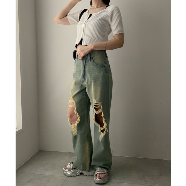 ダブルジップオフショルニットトップス | WEGO【WOMEN】 | 詳細画像8 