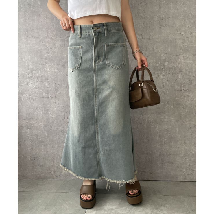 デニムフリンジフレアスカート | WEGO【WOMEN】 | 詳細画像1 