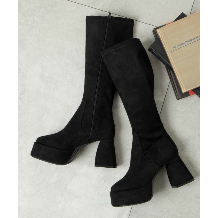 ストーム付きワイドヒールロングブーツ [品番：WG010090929]｜WEGO【WOMEN】（ウィゴー）のレディースファッション通販｜SHOPLIST（ショップリスト）