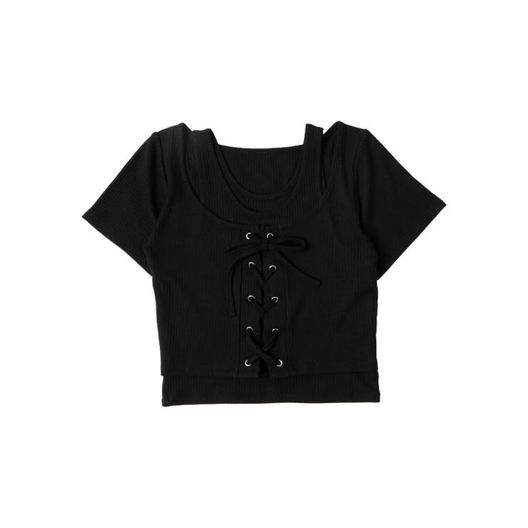 レイヤードレースアップトップス[品番：WG010090933]｜WEGO【WOMEN