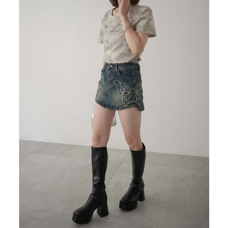 完璧主義 バタフライデニムスカパン[品番：WG010090944]｜WEGO【WOMEN スカート