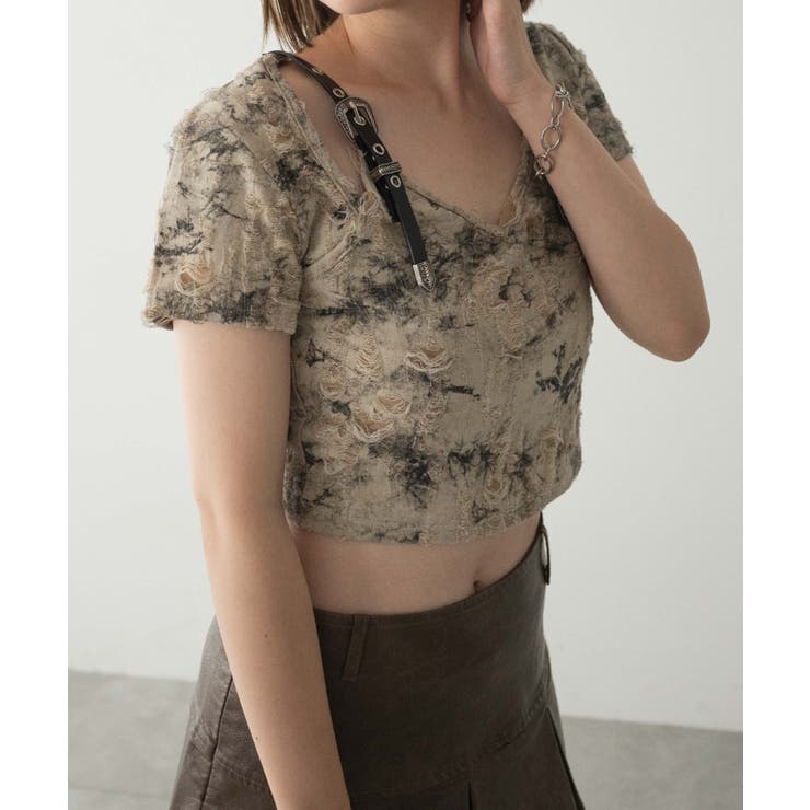 肩ベルトVネッククロップドT | WEGO【WOMEN】 | 詳細画像4 