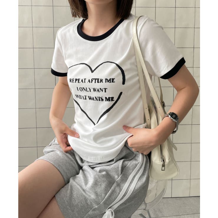 ハートロゴリンガーTシャツ[品番：WG010090949]｜WEGO【WOMEN
