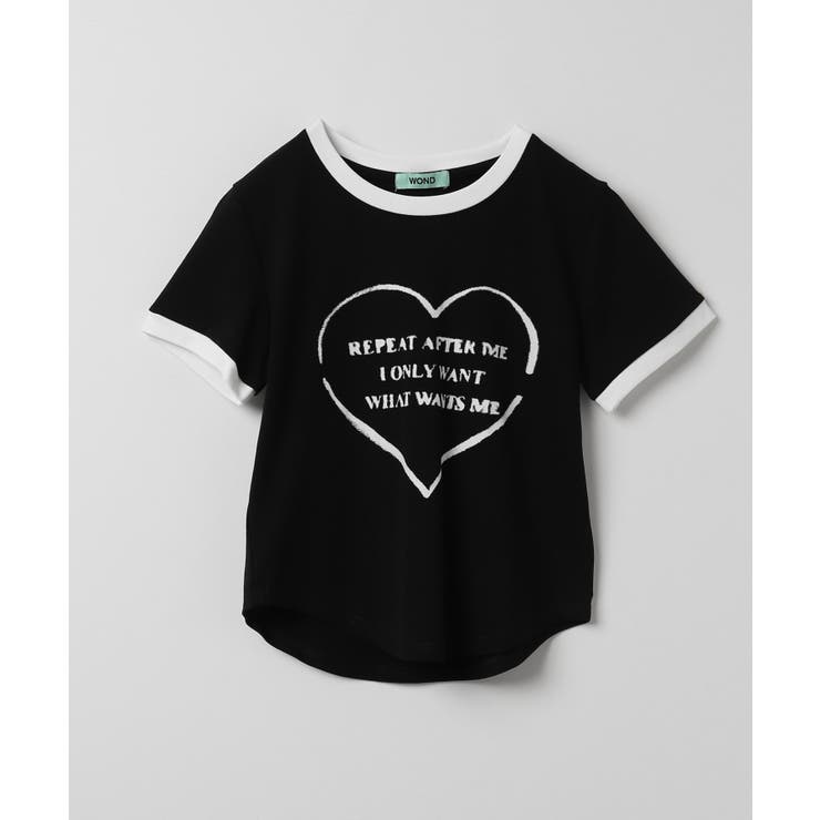 ハートロゴリンガーTシャツ[品番：WG010090949]｜WEGO【WOMEN