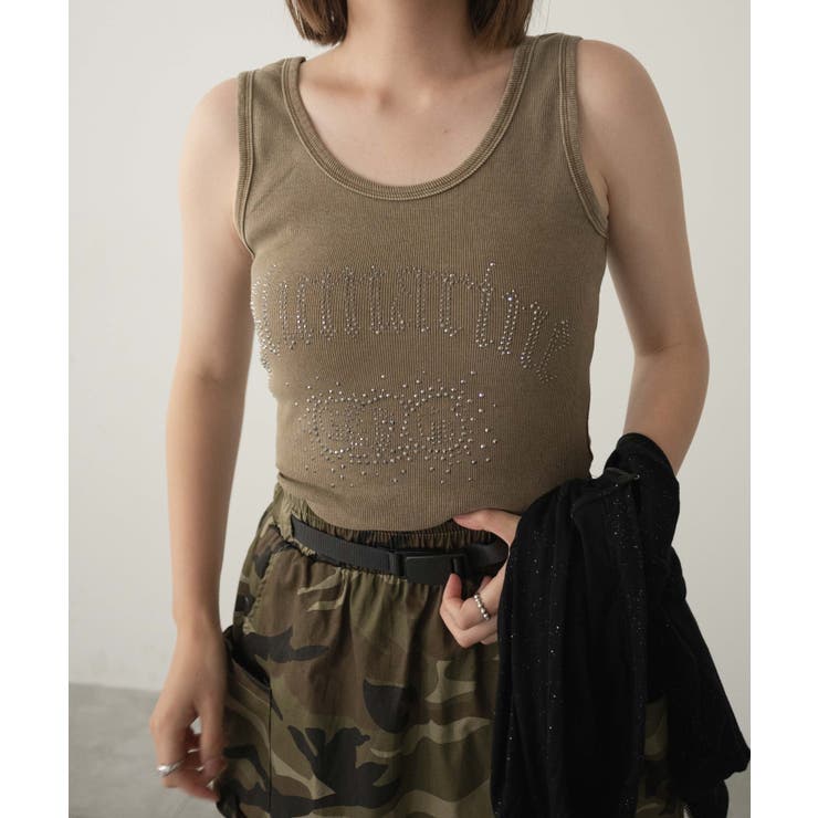 ストーン付きロゴタンクトップ | WEGO【WOMEN】 | 詳細画像1 