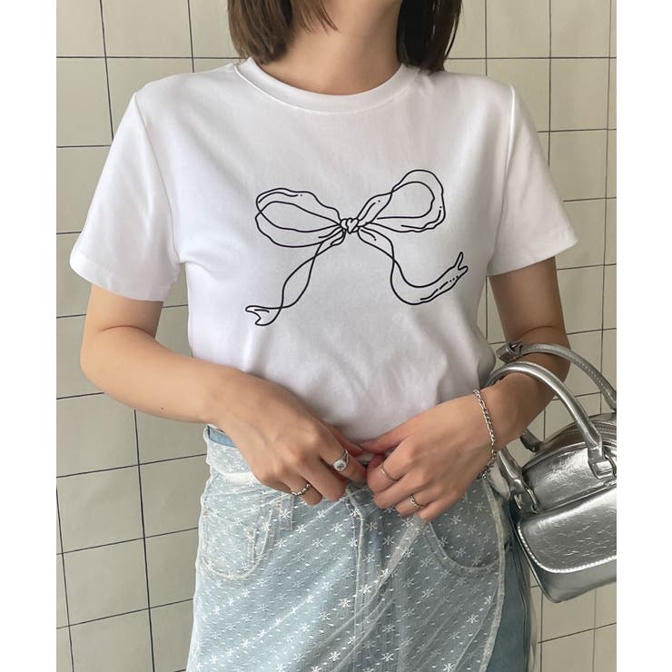 リボンモチーフTシャツ | WEGO【WOMEN】 | 詳細画像4 