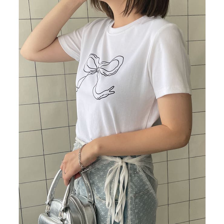 リボンモチーフTシャツ | WEGO【WOMEN】 | 詳細画像5 