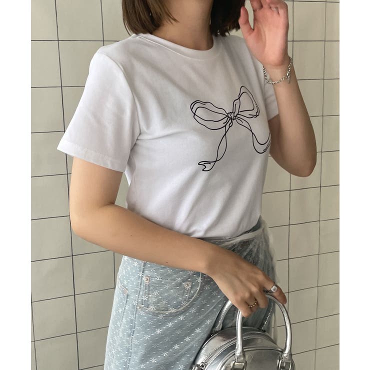 リボンモチーフTシャツ | WEGO【WOMEN】 | 詳細画像6 