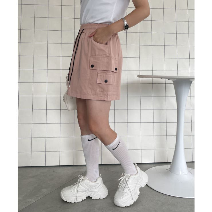 wc 花柄ショートフリースジャケット&カーゴロングスカート wego wc 花柄ショートフリースジャケット&カーゴロングスカート wego