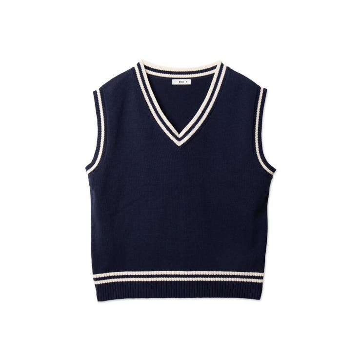 メンズラインスクールニットベスト[品番：WG010091030]｜WEGO