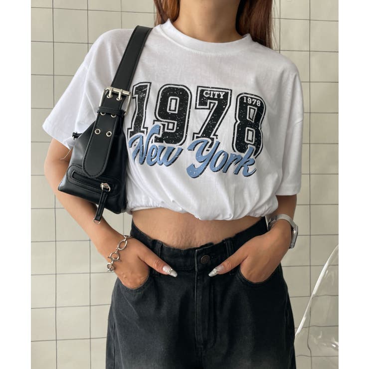 NEW YORK ロゴプリントショートTシャツ[品番：WG010091044