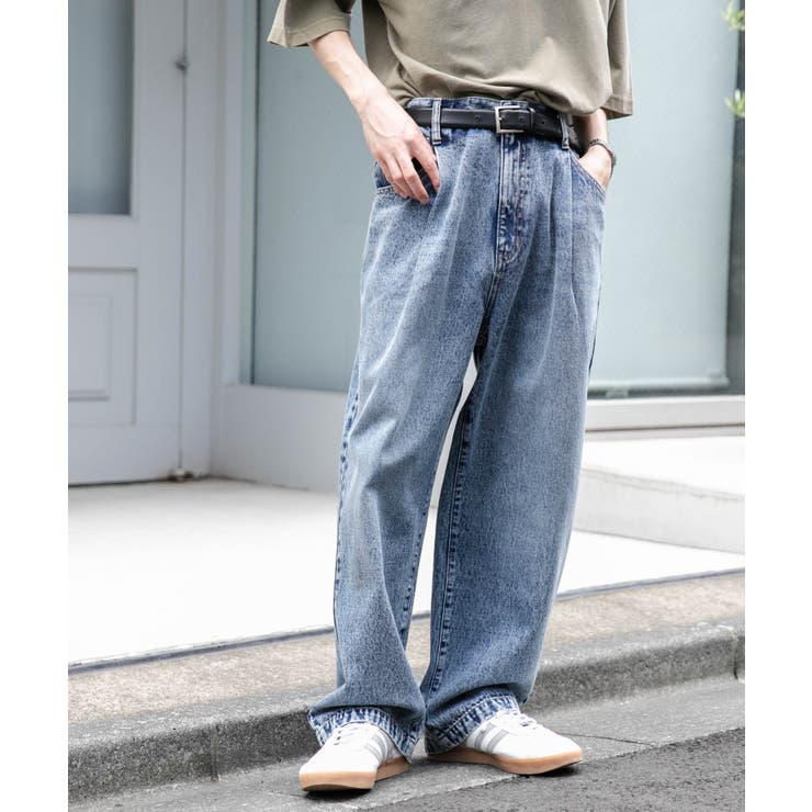 デニム中濃加工色 | デニムルーズテーパードパンツ | WEGO【MEN】