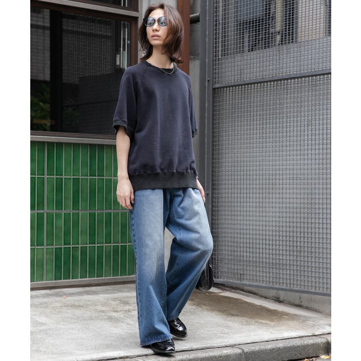 ArgueCulture ワイドデニムパンツ フレアパンツ PUレザー ルーズ デニムルーズフレアパンツ[品番：WG010091142]｜WEGO【MEN