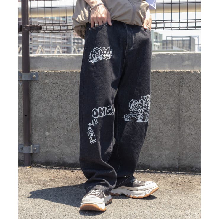 【メーカー直売】の商品をすべて 別注NEW JACKワイドデニムパンツ[品番：WG010091152]｜WEGO【MEN パンツ