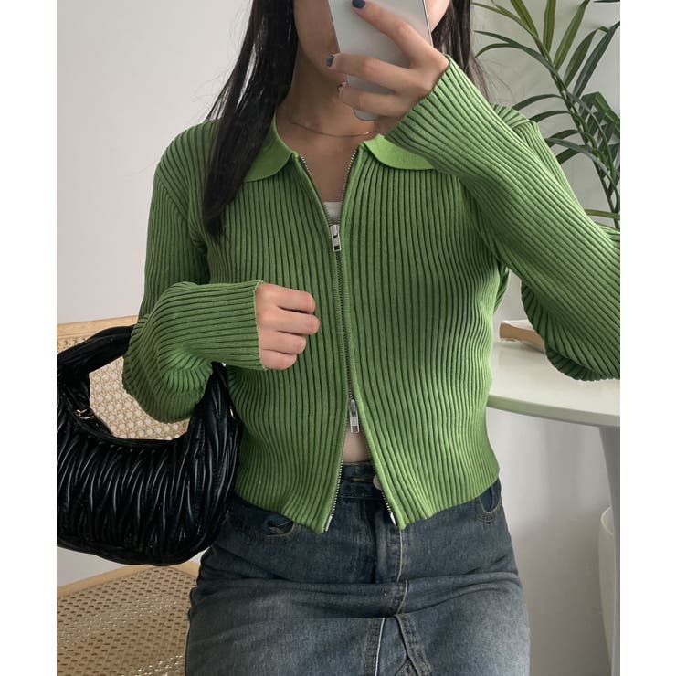 Wジップコンパクトニットカーデ | WEGO【WOMEN】 | 詳細画像1 