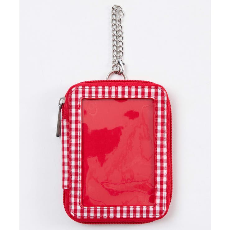 レッドチェック1 | カラフルパスケースポーチM | WEGO【WOMEN】