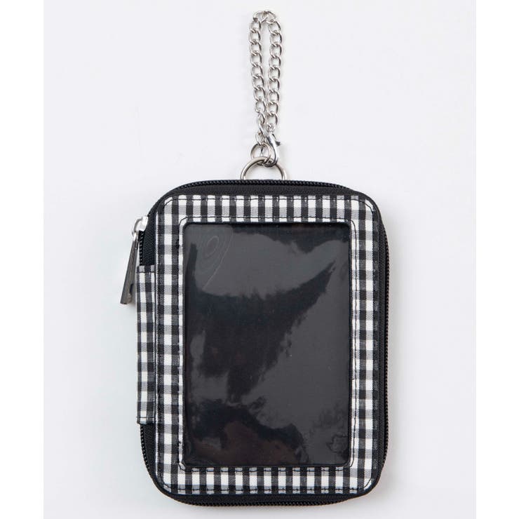 ブラックチェック1 | カラフルパスケースポーチM | WEGO【WOMEN】