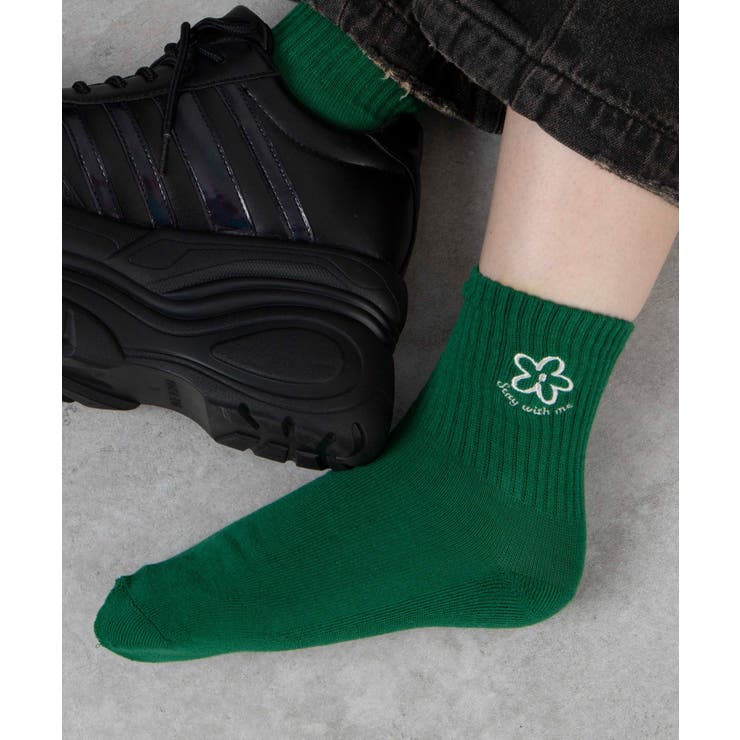 底パイル刺繍デザインソックス(丈14) | WEGO【WOMEN】 | 詳細画像1 
