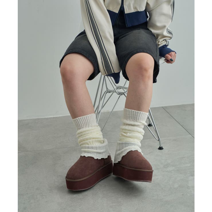 YELLO 厚底ムートンブーツ　完売品 楽天市場】ショートブーツ 厚底7cm スエード ムートンブーツ