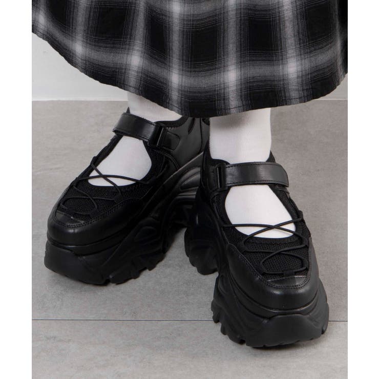 ブラック | コードデザイン厚底ボリュームシューズ | WEGO【WOMEN】