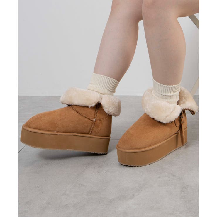 折り返し厚底Fムートンブーツ[品番：WG010092136]｜WEGO【WOMEN  