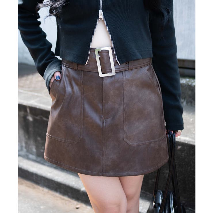 FRAY I.D｜レザーライクミニスカート | Rakuten Fashion(楽天