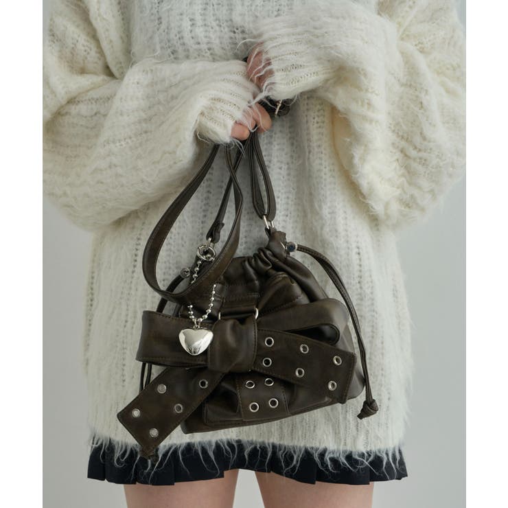 チャーム付きハトメリボンショルダー[品番：WG010092209]｜WEGO【WOMEN