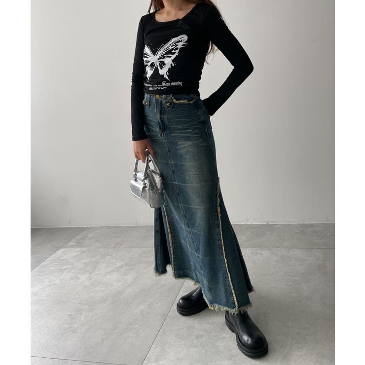 バタフライマルチデザインスリーブロンT | WEGO【WOMEN】 | 詳細画像3 