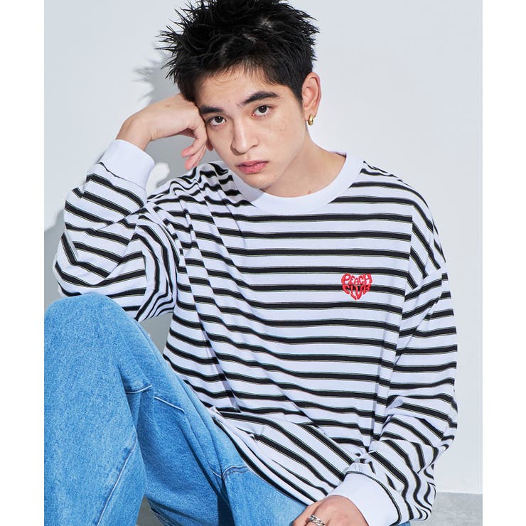 大特価 チラシ ボーダーワンポイントT(LS)[品番：WG010092266]｜WEGO【MEN カーディガン