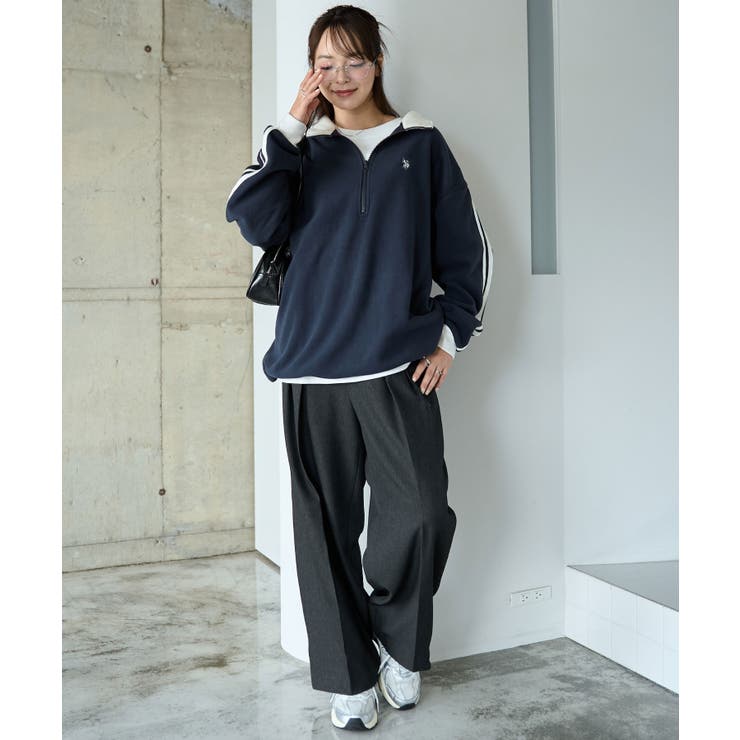 USPOLOフリースハーフジッププルオーバー[品番：WG010092301