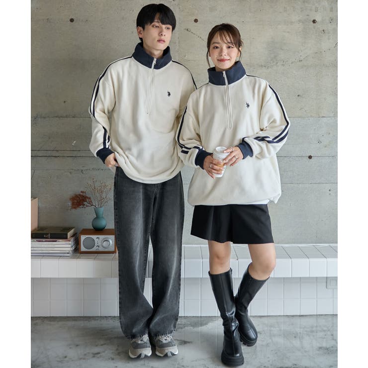 USPOLOフリースハーフジッププルオーバー[品番：WG010092301