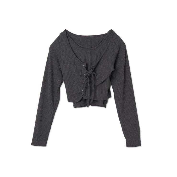 レイヤードレースアップ長袖トップス[品番：WG010092315]｜WEGO【WOMEN 