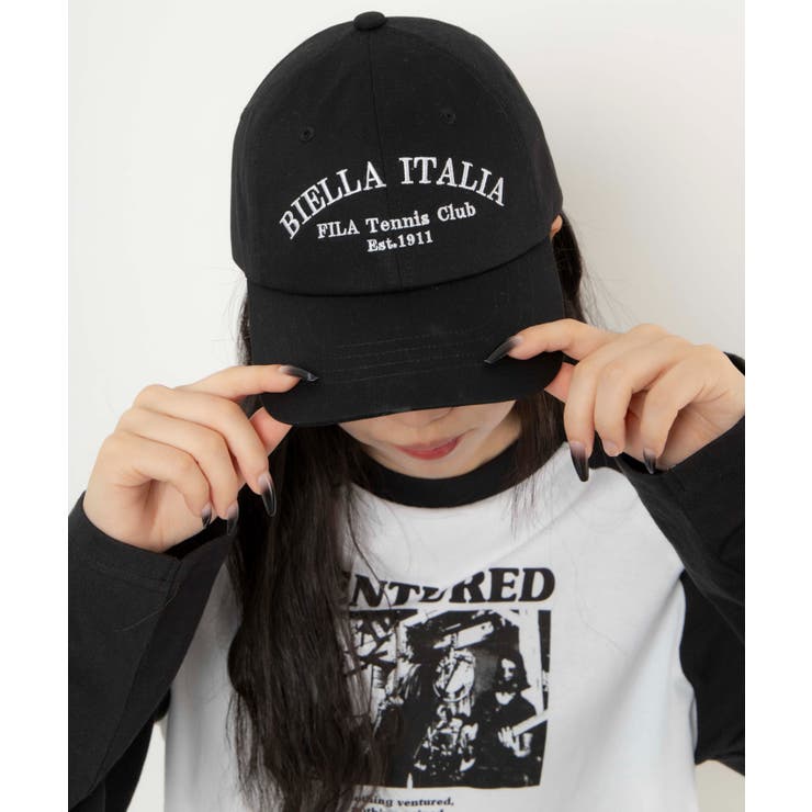 ブラック | 別注FILAロゴキャップ | WEGO【WOMEN】
