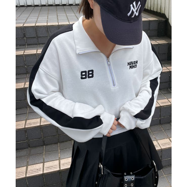 ウィゴー] Figments ハーフジップ スプレー トップス 服 長袖