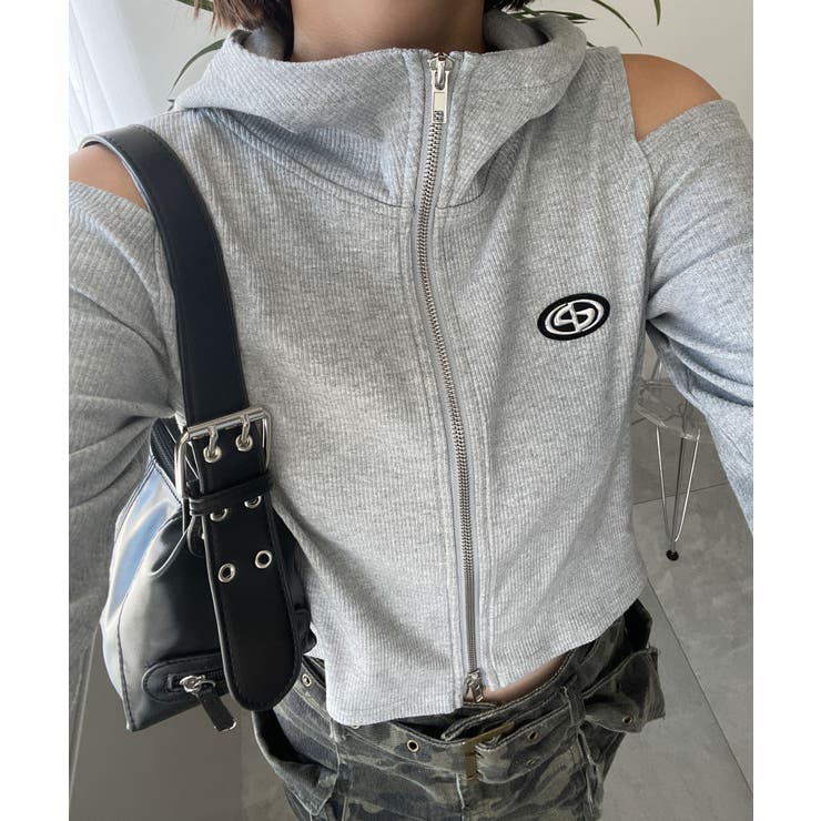 オープンショルダーダブルジップパーカー | WEGO【WOMEN】 | 詳細画像1 