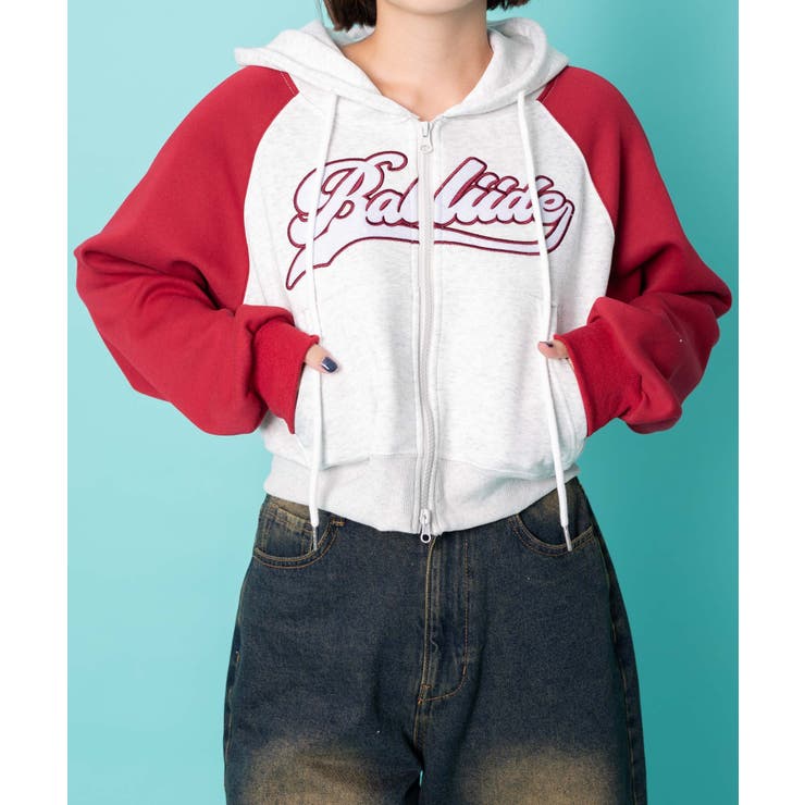 カレッジロゴラグランジップパーカー[品番：WG010092386]｜WEGO