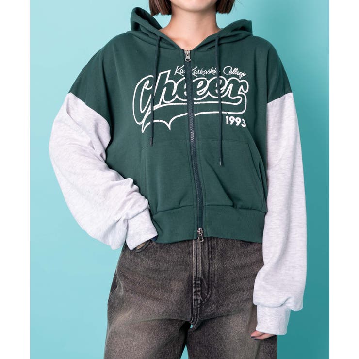 チアロゴWジップパーカー | WEGO【WOMEN】 | 詳細画像1 