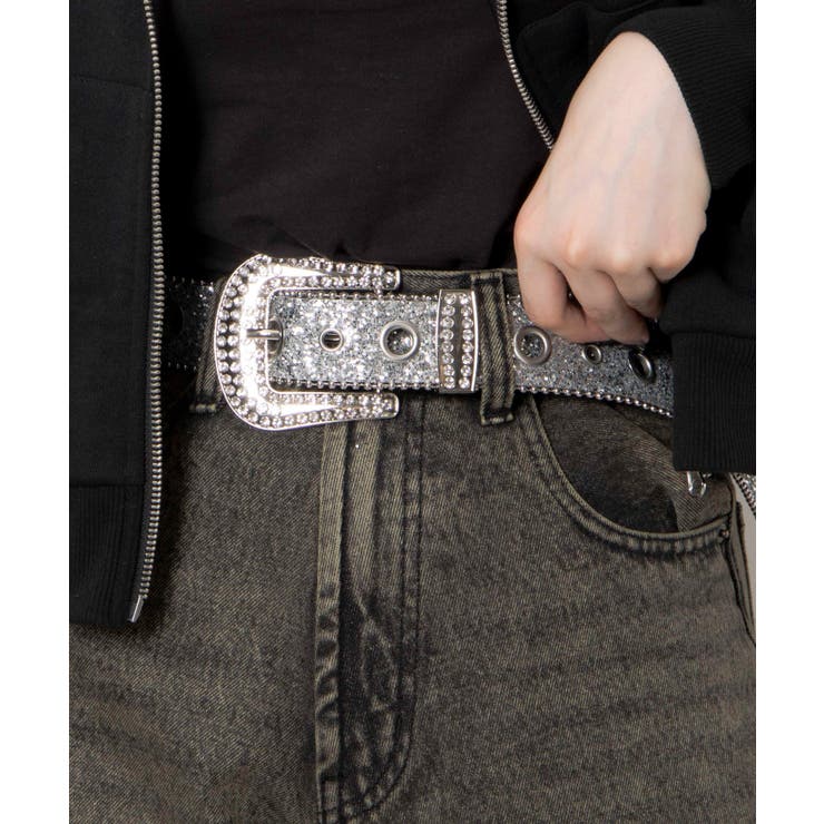 シルバー | LビジューBIGバックルラメベルト | WEGO【WOMEN】